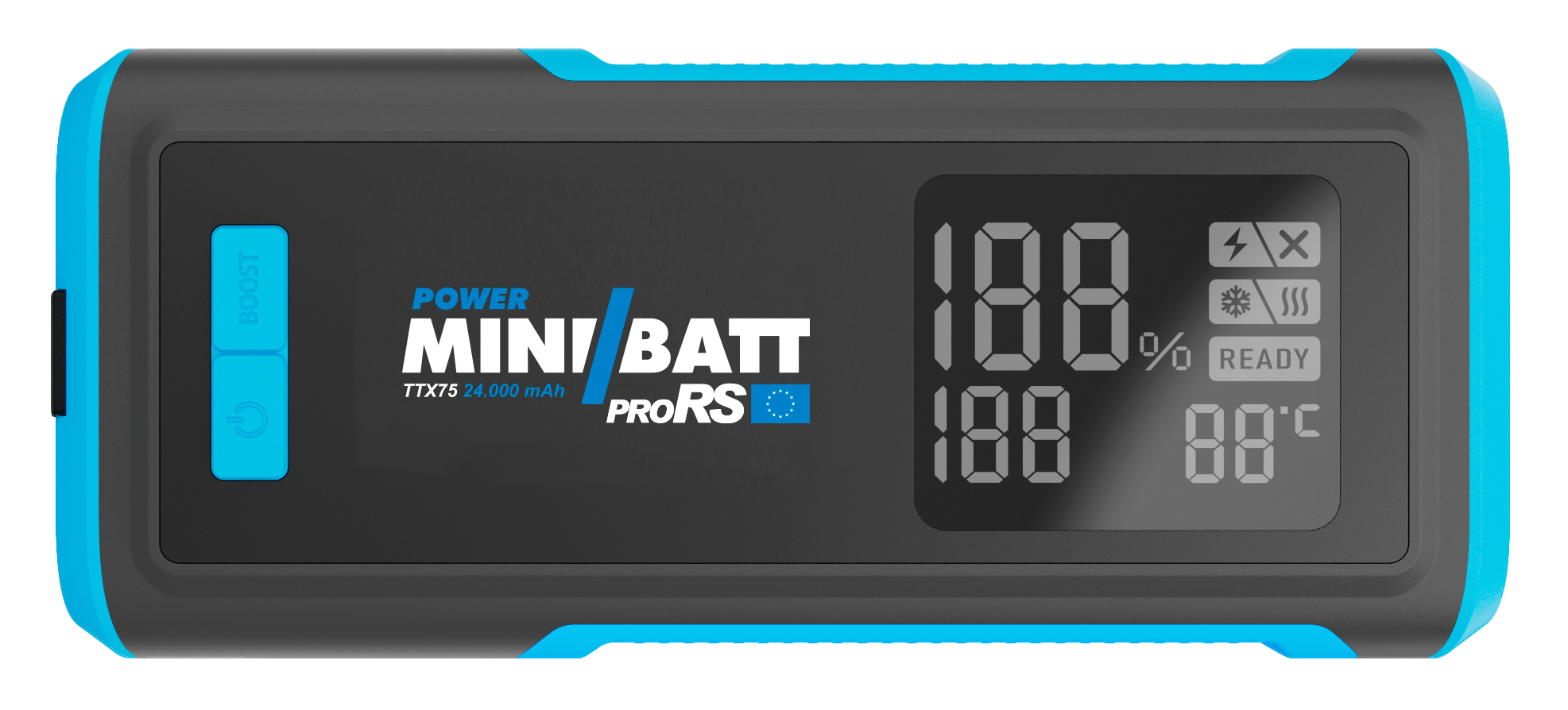 miniBatt pro RS · Arrancador de batería 24.000 mAh